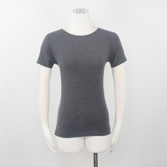 MaxMara Grey Fitted Short Sleeve Knits Shirt Top M - Picture 2 of 8